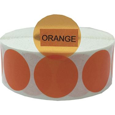 Imagem de Etiquetas transparentes laranja 25 mm redondas 500 unidades