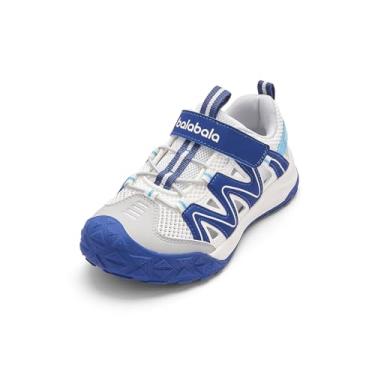 Imagem de Balabala Tênis infantil de malha respirável para meninos e meninas tênis de corrida antiderrapante, Azul, 19