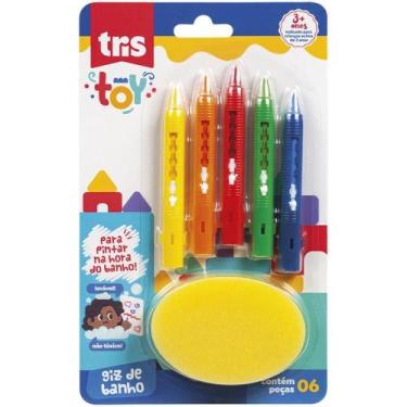 Imagem de Giz de Cera Jumbo TRIS TOY para Banho com Esponja Blister - Summit