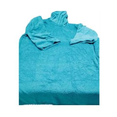 Imagem de Cobertor com Mangas e Capuz em Microfibra, 170x90 cm, Rosa, Fechamento nas Costas, para Inverno (Verde Água)