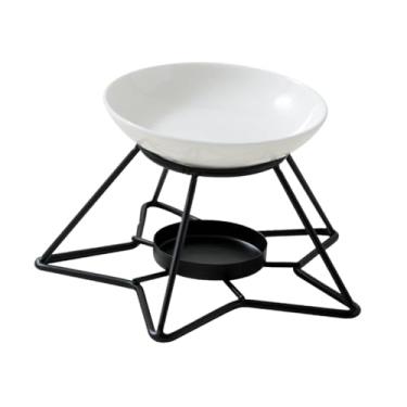 Imagem de WeiLaiKeQi Queimador de óleo essencial, difusor de óleo, centro de mesa, suporte para velas, difusor de aromas para meditação, sala de estar, mesa de feriados, Base Preta