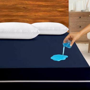 Imagem de Revestimento de colchão com zíper tamanho GG completo, protetor de colchão 100% poliéster impermeável, capa de colchão premium com zíper com proteção de seis lados, capa de colchão absorvente com