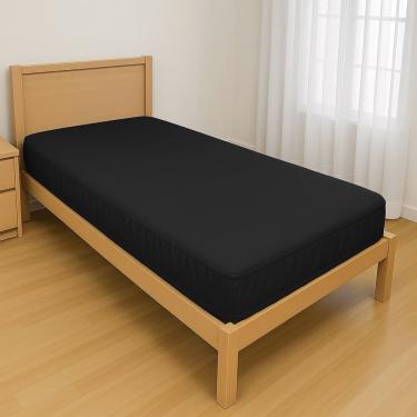 Imagem de Capa Protetora Impermeável Colchão Lençol Elástico Solteiro 88x188x20cm - Preta