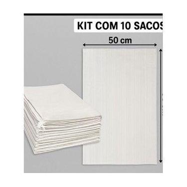 Imagem de Sacos de ráfia 50x80 novo kit com 10 reforçado para obras construção -