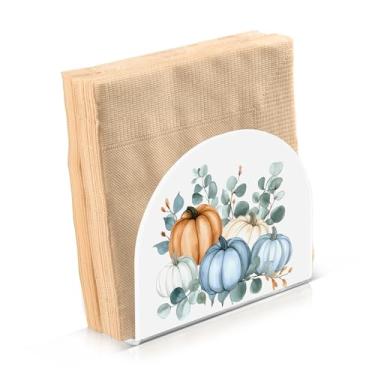 Imagem de Porta-guardanapos para papel de mesa dispensador de guardanapos cozinha banheiro girassóis abóbora outono em pé acrílico decorativo (cor 9)