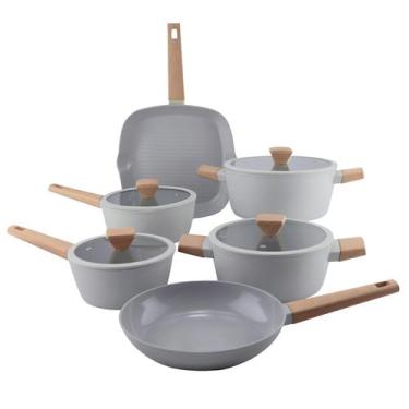 Imagem de Jogo de Panelas 6 Peças Indução Cinza Norma Fracalanza