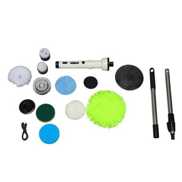 Imagem de Espingar elétrico Modernamento de limpeza recarregável e sem fio com cabeças de escova substituível Mança destacável para banheiro azulejo da banheira de chuveiro Limpeza do