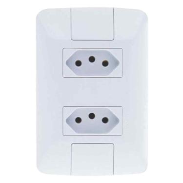 Imagem de Conjunto 2 Tomadas 10a - Placa Modular Branca - Tramontina