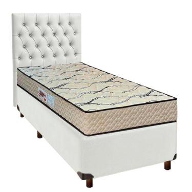 Imagem de Conjunto Cama Box Branco Solteiro + Colchão D33 Maxsono Paropas + Cabe