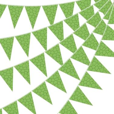 Imagem de Tiamon 5 peças de bandeira de aniversário de tartaruga decoração de galhardete com tema de tartaruga marinha 49,2 pés verde tartarugas mutantes triângulo bandeira para crianças aniversário adolescente