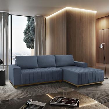 Imagem de Sofá Boreal De 230cm B25 Chaise Lado Direito Meu Sofá Online A259 Linho Azul