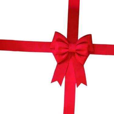 Imagem de IEUDNS Kit de decoração para árvore de Natal com laço grande DIY, enfeite de árvore, decoração de porta, de chá de bebê, de casamento, Vermelho Brilhante