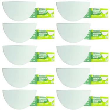 Imagem de Kit 10 Arandelas Taschibra Jurerê Vidro Meia Lua E27 Bivolt