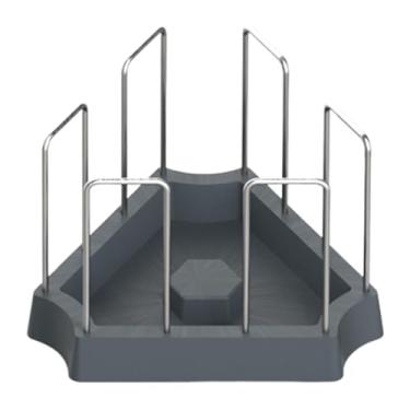 Imagem de MotiveTech Prato de Alimentação para Tartarugas, Bandeja para Beber, Tigela de Comida para Tanque de Tartarugas, Prato de água para Peixes Semi-aquáticos, Cinza