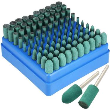 Imagem de Kit 100 Ponta Montada Borracha Abrasiva Haste 3Mm Retíficas