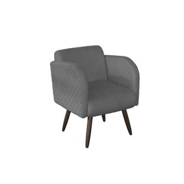 Imagem de Poltrona Decorativa Para Sala Quarto Mia - material sintético Cinza Es