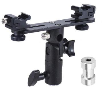 Imagem de Suporte de flash EXMAX E2 Dual Hot Shoe Speedlight Stand