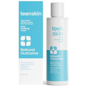 Imagem de Tônico facial clareador para acne para adolescentes da natural outcome Skin Care - ácido salicílico adstringente facial para limpar acne e purificar poros - sem fragrância, sem álcool, 200 ml