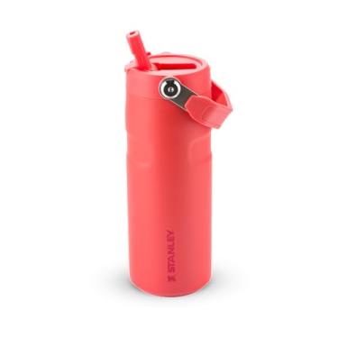 Imagem de Stanley - Garrafa de Água Aerolight Flip Straw, Canudo Integrado, Abertura Grande, Aço Inoxidável Leve, 473ml Hot Coral