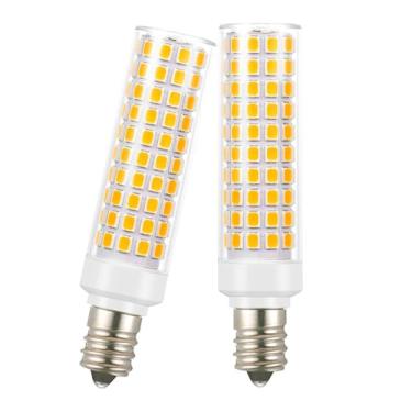 Imagem de Lâmpadas LED E12 100W Candelabro equivalente, luz quente de 3000K, 1200 lúmens C7 T6 não reguláveis E12 12W lâmpadas LED lustre para ventilador de teto lâmpada de sal pendente, pacote com 2