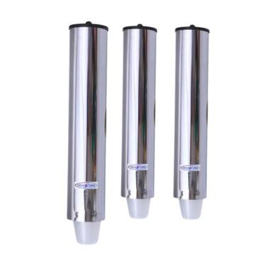 Imagem de Kit 2 Dispenser Redondo 200ml Inox + 1 Dispenser Redondo 400ml Inox - 