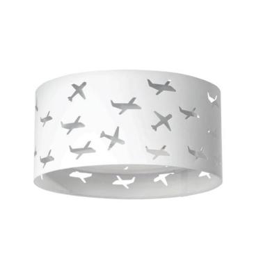 Imagem de Luminária Infantil Plafon Aviões Duplo Cinza 30x16 - Tom Luz