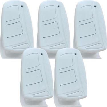 Imagem de 5 Controle Remoto Branco Portão Alarme 433mhz 2 Canais Rcg Ppa Ecp Gar
