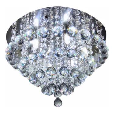 Imagem de Lustre Base 40 cm+6 lâmpadas G9,Cristal legítimo k9. - Jana Lustres, L