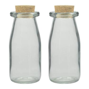 Imagem de Kit 2 Potes Porta Mantimento De Vidro Com Rolha 200Ml - Lyor