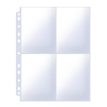 Imagem de Capas fotográficas ultratransparentes com 400 bolsos, 9 x 13 cm, páginas de refil de álbum para fichário de 3 anéis, 4 páginas de bolso dupla face, 21 x 29 cm, protetor de folha de carregamento