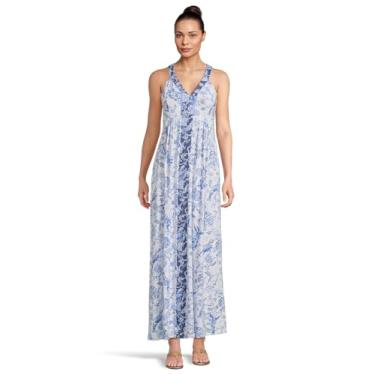 Imagem de Lilly Pulitzer Vestido maxi feminino Carmilla, Vestido de malha Resort Branco Descalço Beachcombers, 34
