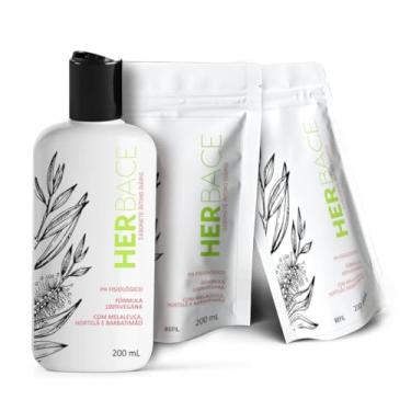 Imagem de Sabonete Íntimo Vegano Herbace Kit Econômico | 1 Frasco 200 ml + 2 Refis 200 ml