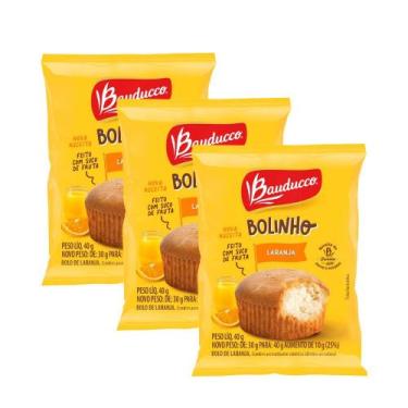 Imagem de Kit 3 Bolinho Bauducco Laranja 40g