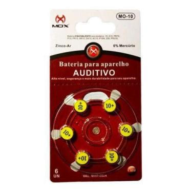 Imagem de Kit 6 Baterias 10 A10 Ar 10 Pr70 Pr230 Aparelho Auditivo MO-10 - MOX