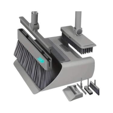 Imagem de Conjunto De Vassoura E Pá 4 Em 1 Atualizado Com Rodo Oculto E Escova P