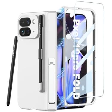 Imagem de Capa dobrável para Google Pixel 10 Pro com suporte para caneta S e caneta Stylus, capa rígida de policarbonato à prova de choque com proteção magnética de dobradiça e suporte e protetor de tela