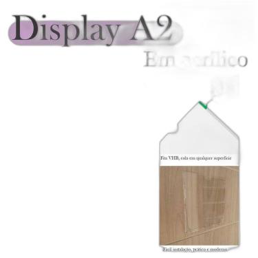 Imagem de Display Parede Quadro Avisos Porta Folhas A2 Acrílico Horiz