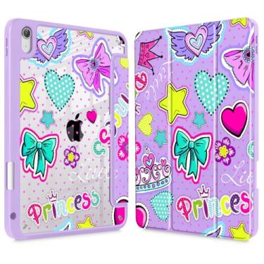 Imagem de Lepeoac Capa para iPad de 11 polegadas A16 2025 Geração 11ª / iPad 11 polegadas 2022 10ª geração, porta-lápis Buit in com capa à prova de choque, capa traseira transparente transparente, despertar