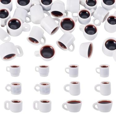 Imagem de Spritewelry Berloques de café de resina 3D fofo imitação de bebida, mini minúsculos pingentes de cappuccino de café para fazer joias, colar faça você mesmo, brinco, pulseira, chaveiro, artesanato