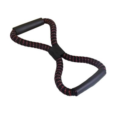 Imagem de menolana Faixa elástica de resistência em 8 formatos, exercitador de braço, perna, maca de mão para homens e mulheres, corda de puxar para exercícios de, Laranja Preto