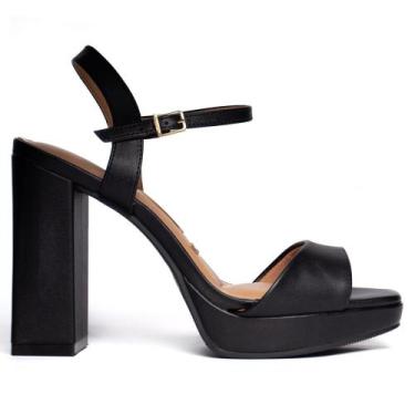 Imagem de Sandália Feminina Vizzano Salto Alto Verniz Preto, Preto, 34