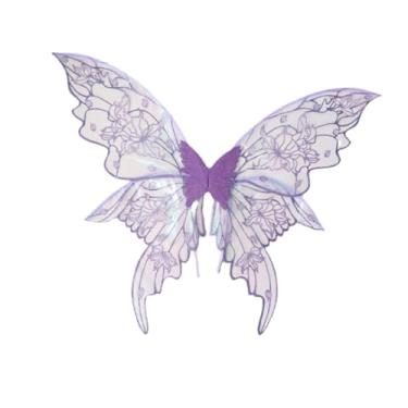 Imagem de Dynwave Asa de fada para adultos, se com glitter para festas temáticas de festivais, Roxo