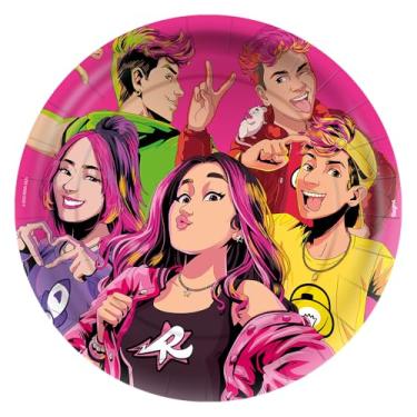 Imagem de PRATO PAPEL REDONDO 18 cm EMILLY VICK E DOS ROSA 08 un.