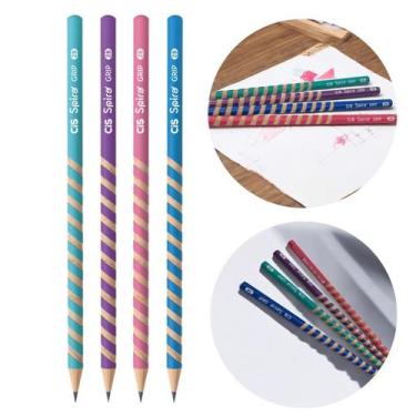 Imagem de Lápis Preto Grafite 2B Escolar Cis Spiro Grip Kit com 4 Unidades Sorti