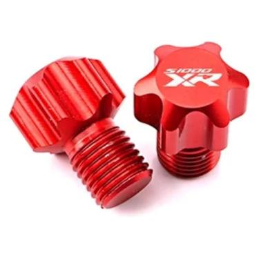 Imagem de Acessórios de modificação Espelhos de motocicleta Parafusos de plugue de furo Tampa de orifício de espelho compatível com S1000R S1000XR (vermelho-03)