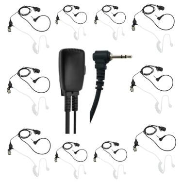 Imagem de stdgove Fone de ouvido de rádio bidirecional Vox Ptt Mic Walkie Talkie Fone de ouvido 2,5 mm de pino único para Motorola Talkabout tp260 (pacote com 10)