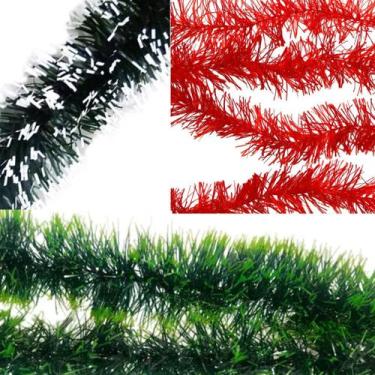 Imagem de Kit 3 Festão Enfeite Decoração Natal Aramado 2m - DropJT