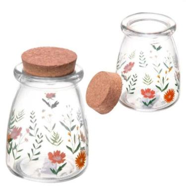 Imagem de Kit 2 Porta Temperos Redondo de Vidro Flora 255ml Lyor