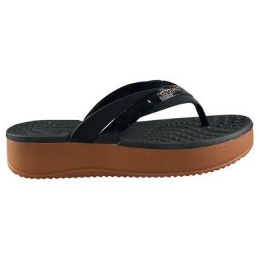Imagem de Chinelo Feminino Plataforma Azaleia Marilia, Preto, Marrom, 37