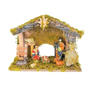 Imagem de Presépio Rústico com Figuras de 9,5cm - 25x10x17,5cm - Yangzi